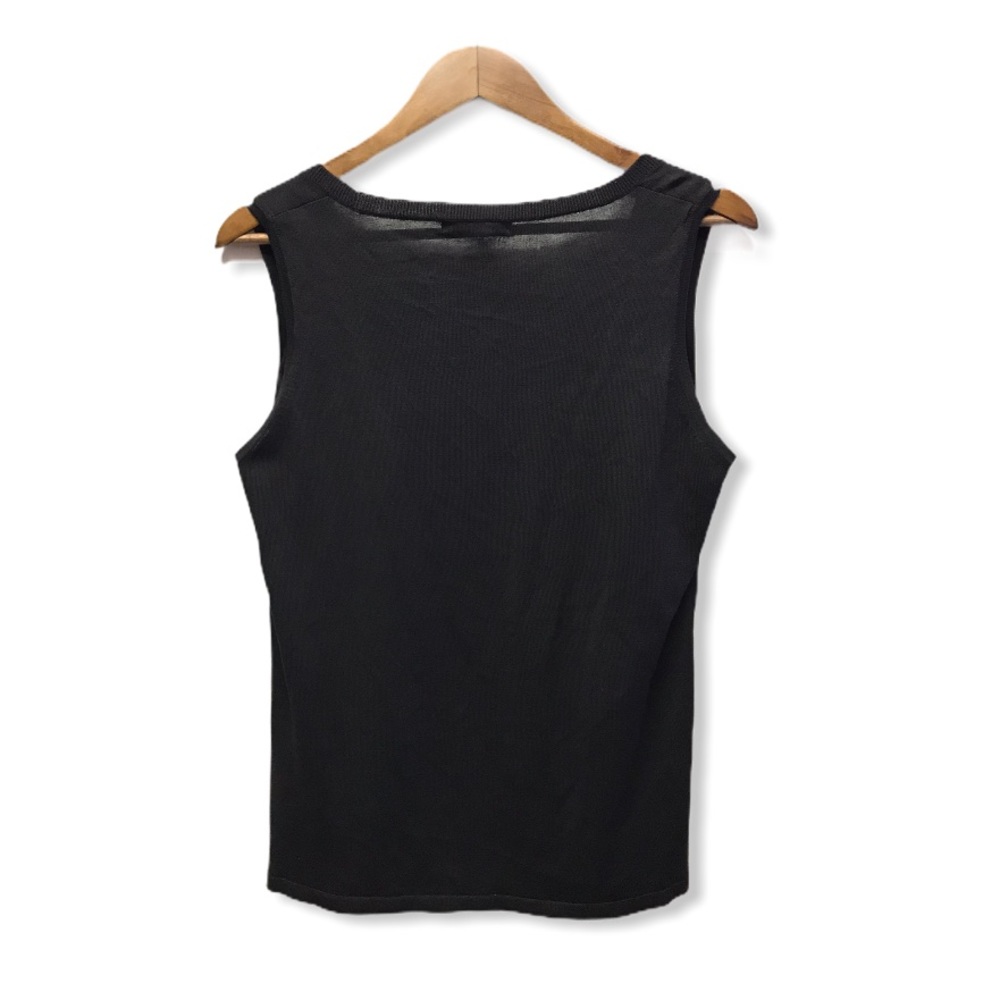 August Silk | Black Sleeveless Lightweight Blouse • - Picture 3 of 7